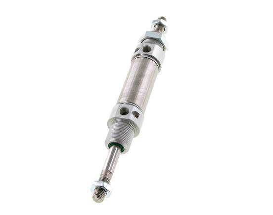 ISO 6432 Round Double Acting Cylinder 25-25mm - Magnetic - Damping - Male Threaded - Double Rod