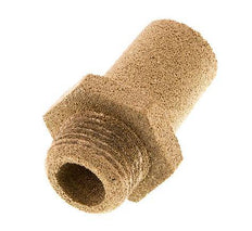 G3/8'' Sintered Bronze Pneumatic Muffler Hexagonal Fitting [2 Pieces]