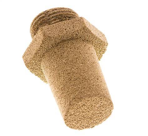 G3/8'' Sintered Bronze Pneumatic Muffler Hexagonal Fitting [2 Pieces]