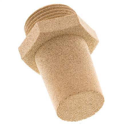 G1'' Sintered Bronze Pneumatic Muffler Hexagonal Fitting