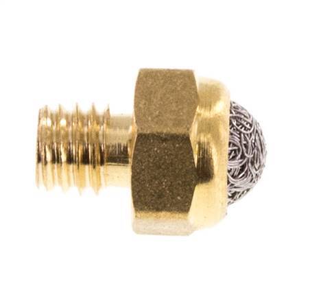 M5 Brass Compact Pneumatic Muffler 1.4301 Wire Mesh [5 Pieces]