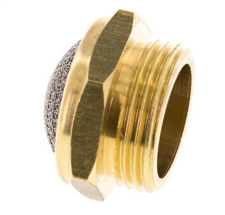 G3/4'' Brass Compact Pneumatic Muffler 1.4301 Wire Mesh