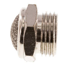 G1/2'' Nickel-Plated Brass Compact Pneumatic Muffler 1.4301 Wire Mesh [2 Pieces]