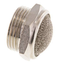 G3/4'' Nickel-Plated Brass Compact Pneumatic Muffler 1.4301 Wire Mesh