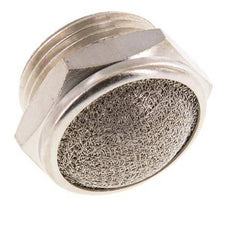 G3/4'' Nickel-Plated Brass Compact Pneumatic Muffler 1.4301 Wire Mesh