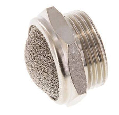 G3/4'' Nickel-Plated Brass Compact Pneumatic Muffler 1.4301 Wire Mesh