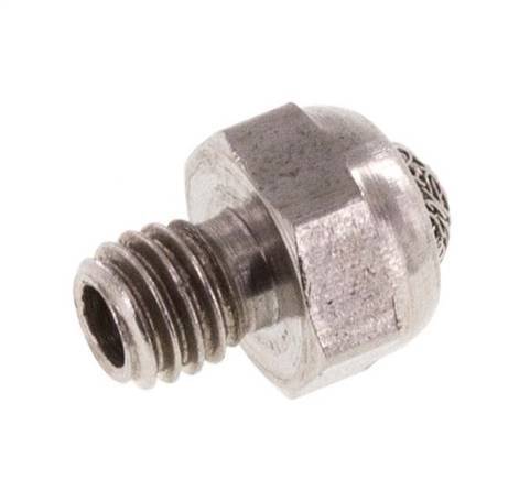 M5 Stainless Steel Compact Pneumatic Muffler 1.4301 Wire Mesh