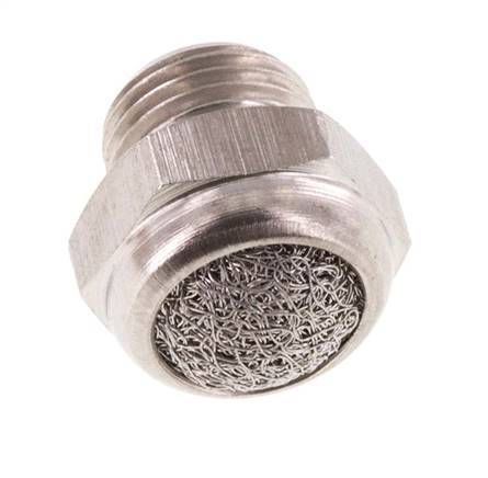 G1/8'' Stainless Steel Compact Pneumatic Muffler 1.4301 Wire Mesh