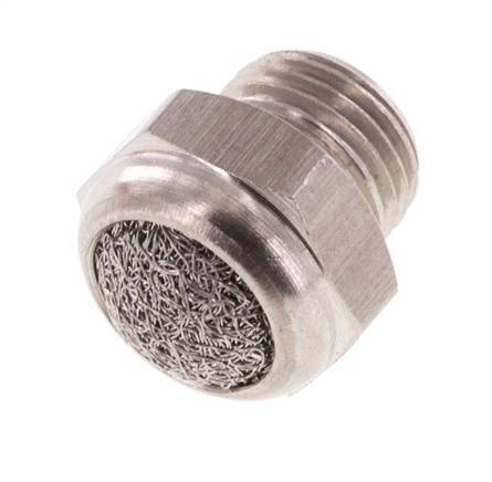 G1/8'' Stainless Steel Compact Pneumatic Muffler 1.4301 Wire Mesh