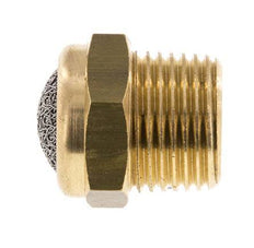 NPT 3/8'' Brass Compact Pneumatic Muffler 1.4301 Wire Mesh [2 Pieces]