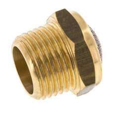 NPT 1/2'' Brass Compact Pneumatic Muffler 1.4301 Wire Mesh [2 Pieces]