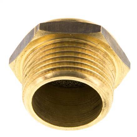 NPT 3/4'' Brass Compact Pneumatic Muffler 1.4301 Wire Mesh