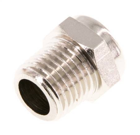 NPT 1/4'' Nickel-Plated Brass Compact Pneumatic Muffler 1.4301 Wire Mesh [5 Pieces]