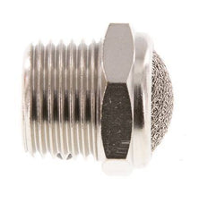 NPT 1/2'' Nickel-Plated Brass Compact Pneumatic Muffler 1.4301 Wire Mesh [2 Pieces]