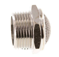 NPT 3/4'' Nickel-Plated Brass Compact Pneumatic Muffler 1.4301 Wire Mesh