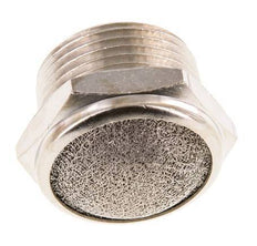 NPT 3/4'' Nickel-Plated Brass Compact Pneumatic Muffler 1.4301 Wire Mesh