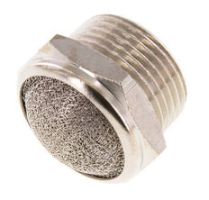 NPT 3/4'' Nickel-Plated Brass Compact Pneumatic Muffler 1.4301 Wire Mesh