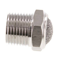 NPT 1/2'' Stainless Steel Compact Pneumatic Muffler 1.4301 Wire Mesh
