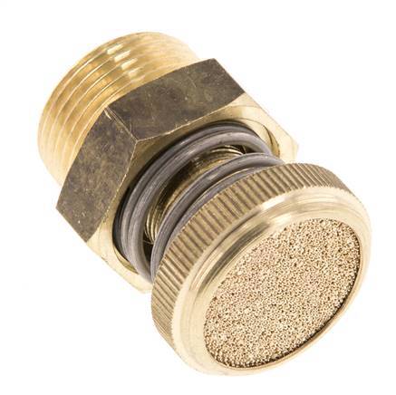 G3/4'' Brass Flow Control Muffler With Knurled Screw