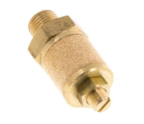 G1/8'' Brass Flow Control Muffler With Lock Nut
