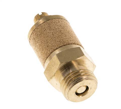 G1/4'' Brass Flow Control Muffler With Lock Nut