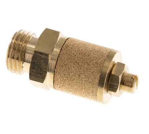G1/4'' Brass Flow Control Muffler With Lock Nut