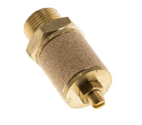 G3/8'' Brass Flow Control Muffler With Lock Nut