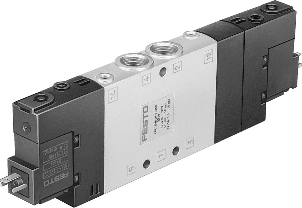 Festo 5/3 NC Air Solenoid Valve G1/4 1450l/min - 170247