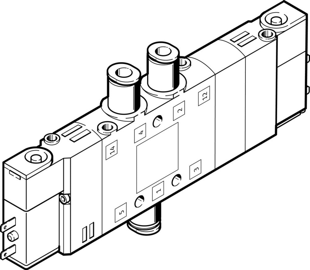 Festo 5/3 Pressurized Air Solenoid Valve QS-6 370l/min - 196895
