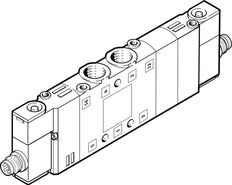 Festo 5/3 Pressurized Air Solenoid Valve M7 300l/min - 550231