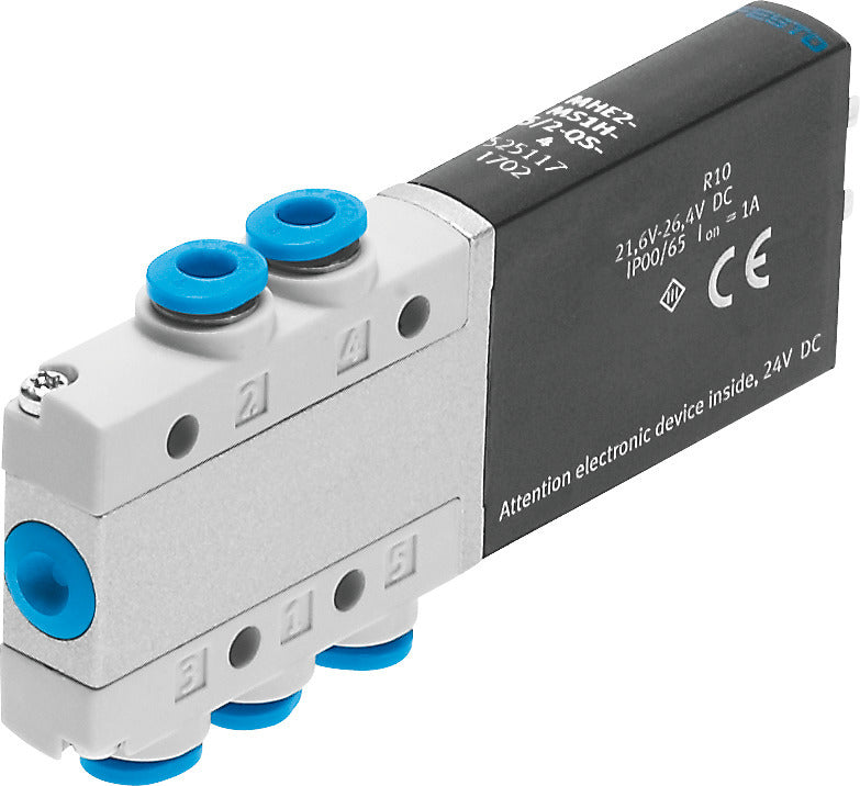 Festo 5/2 Monostable Air Solenoid Valve QS-4 90l/min -0.9 - 8bar/-13 - 116psi - 525117