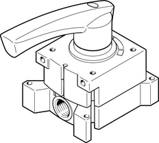 Festo 4/3 NC Hand Lever Valve G1/2 3200l/min - 3192065