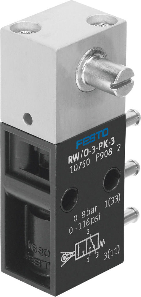 Festo 3/2 NO/NC Monostable Swivel Lever Valve PK-3 80l/min - 10750
