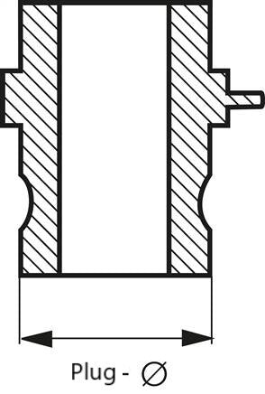 Camlock DN 15 (1/2'') Brass Coupling Plug Type DP MIL-C-27487