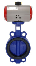 Pneumatic Butterfly Valve DN150 (6 inch) Wafer Cast Iron GGG 40 EPDM Spring Closing