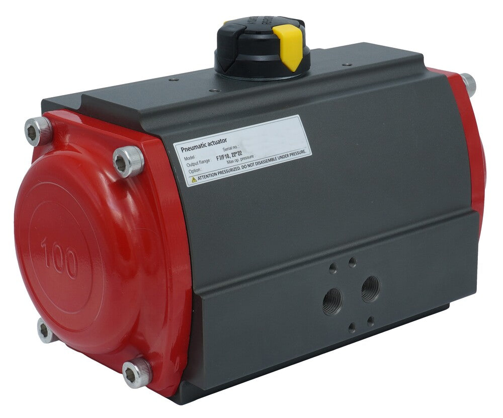 Pneumatic Actuator Rack & Pinion Double Acting 485.1Nm @ 6bar F10/F12 NPT Threads - PR10D-N