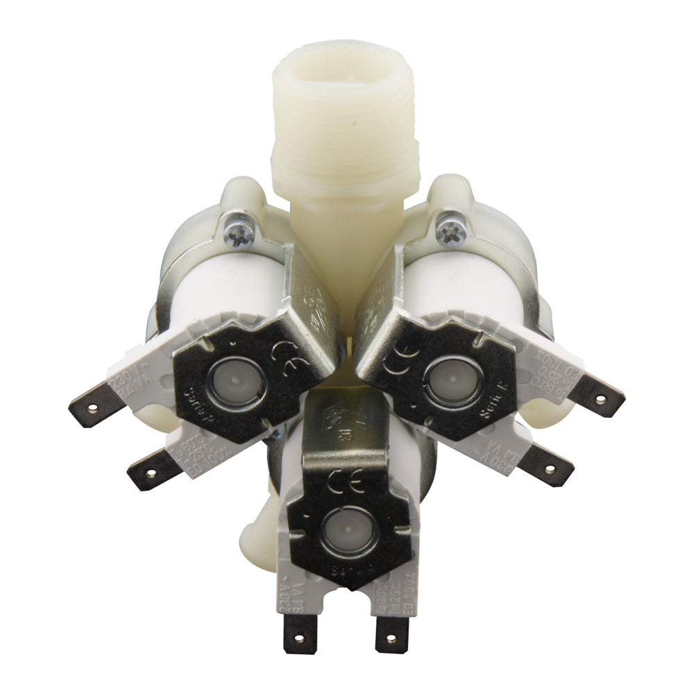 Solenoid Valve RPE triple 3/4''x10mm nylon NBR 180° 0.2-10bar 24V DC