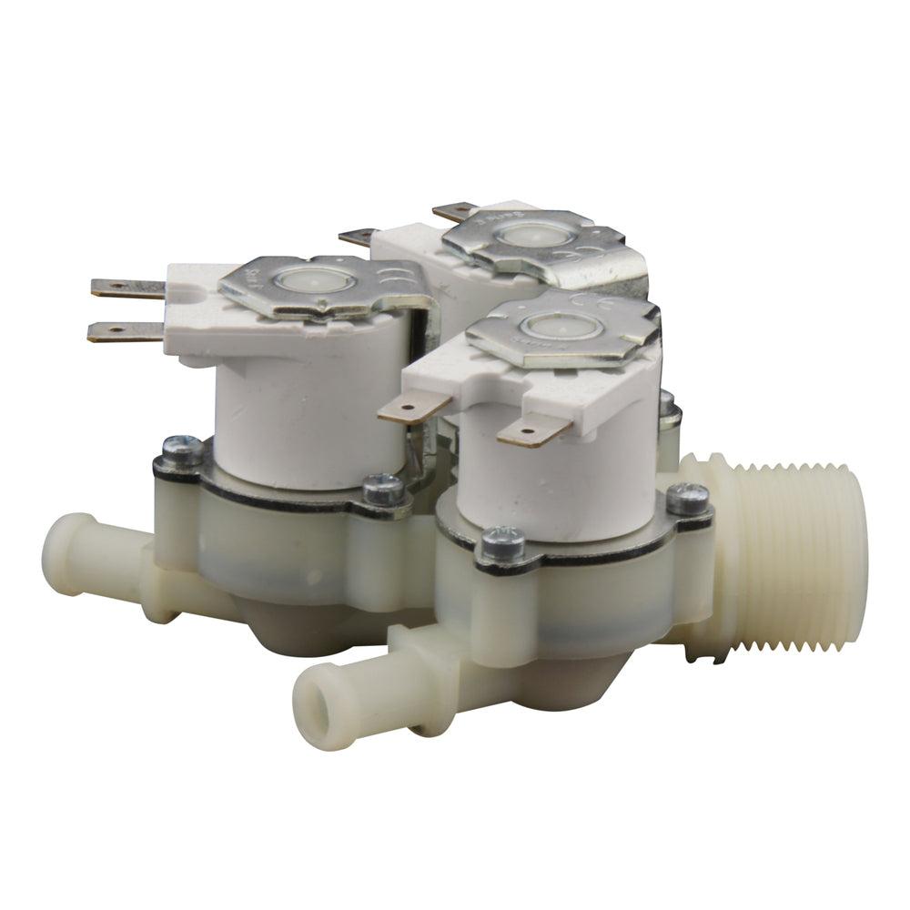 Solenoid Valve RPE triple 3/4''x10mm nylon NBR 180° 0.2-10bar 24V AC