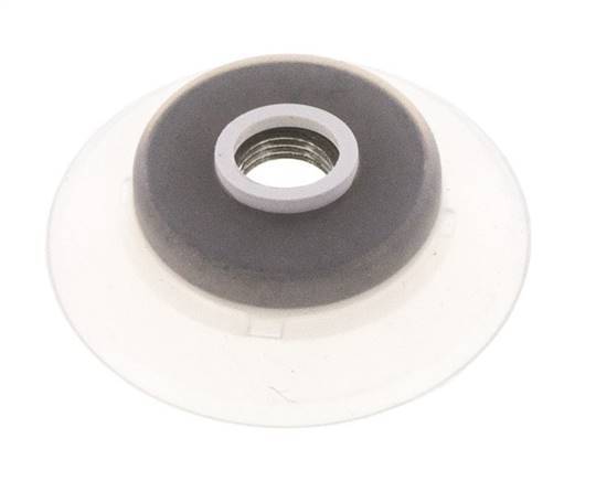 60mm Flat Silicone Clear Vacuum Suction Cup G 1/4 inch Female Stroke 5mm Robust Lips