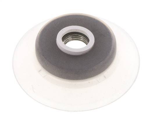 60mm Flat Silicone Clear Vacuum Suction Cup G 1/4 inch Female Stroke 5mm Robust Lips