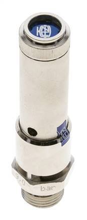 G 1/2'' Nickel-plated Brass Pre-Set Safety Valve 25 bar (362.6 psi) DN 10