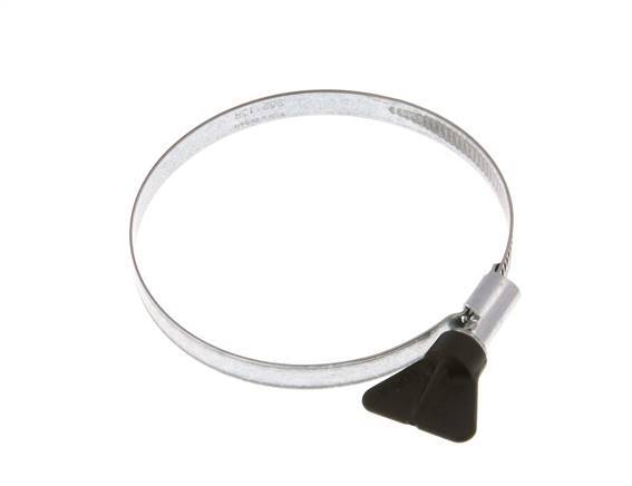 70 - 90 mm Hose Clamp with a Galvanised Steel 9 mm band With Butterfly Handle - Norma [5 Pieces]