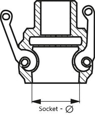 Camlock DN 75 (3'') Stainless Steel Coupling 3'' Female NPT Thread Type D MIL-C-27487