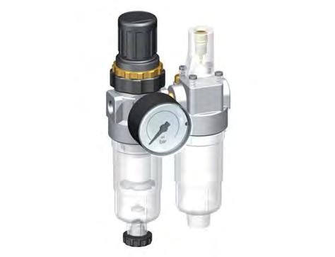 FRL 2-Part G1/8'' 350 l/min 0.5-3.0bar/7-44psi Auto Polycarbonate Standard 0