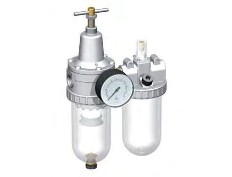 FRL 2-Part G1/2'' 2100 l/min 0.5-10.0bar/7-145psi Auto Polycarbonate Standard 3