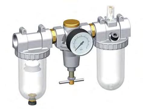 FRL 3-Part G1'' 3200 l/min 0.5-10.0bar/7-145psi Auto Polycarbonate Standard 3