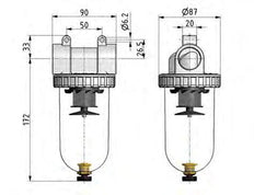 Filter 5microns G1'' 4000 l/min Auto Polycarbonate Standard 3