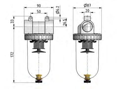 Filter 5microns G1'' 4000 l/min Semi-Auto Protective Cage Polycarbonate Standard 3