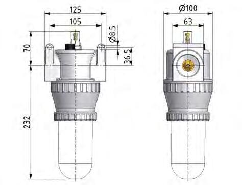 Lubricator G1 1/2'' Protective Cage Polycarbonate Standard 5