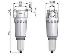 Filter 8microns G2'' 30000 l/min Auto Protective Cage Polycarbonate Standard 8